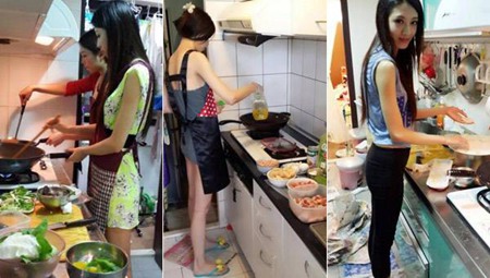 搞笑图片：事实证明和妹子一起做饭 你会觉得身心愉悦！